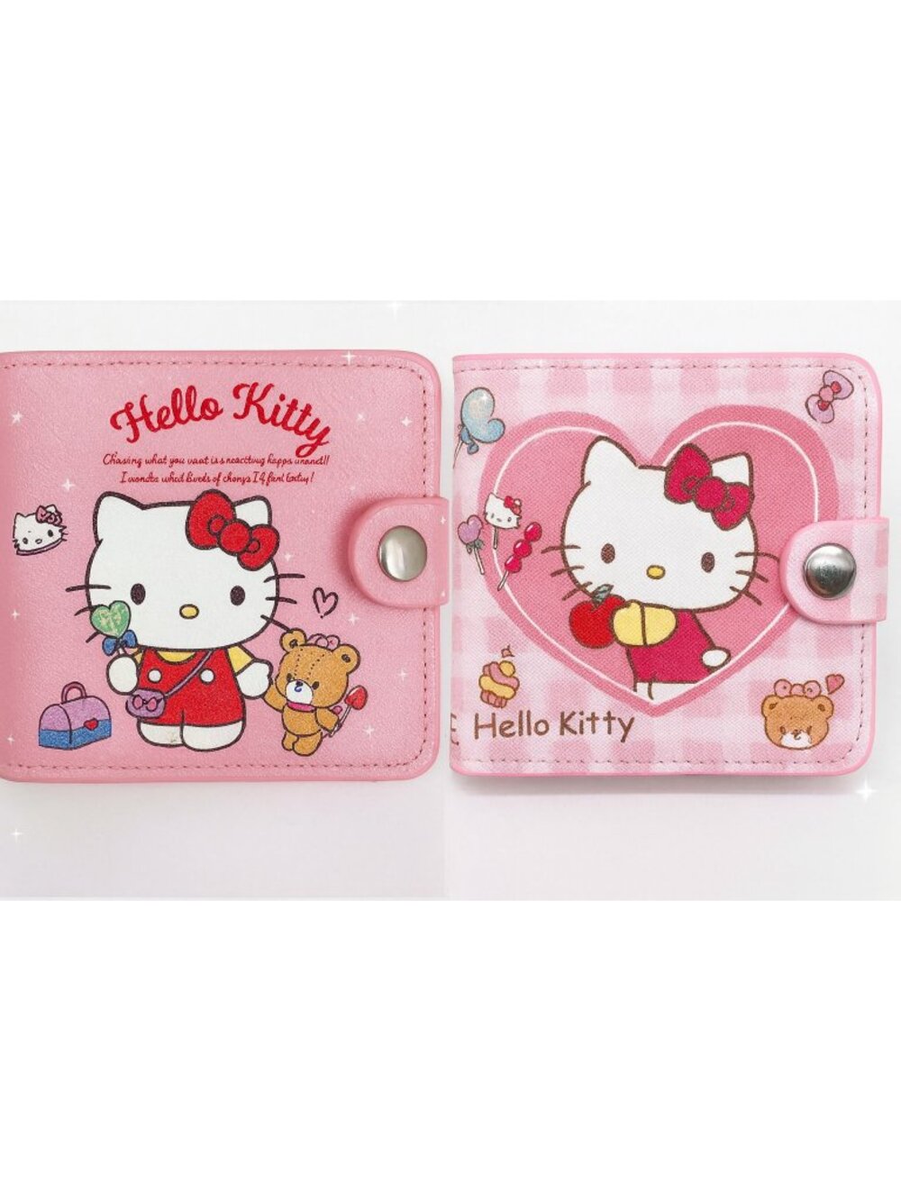 Hello Kitty Bi-Fold Wallets Cute Coin Purse Card Holder Pink Accessory New
